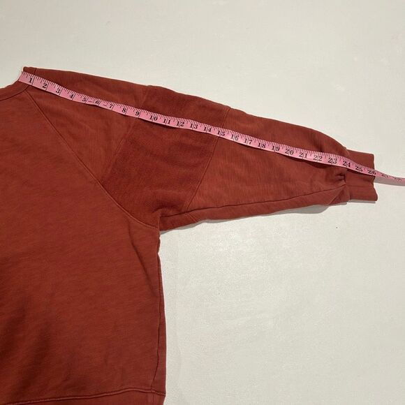 Madewell MWL Pullover Sweatshirt Rust Red Slouchy Raglan Sleeve Top Size M - Picture 11 of 14